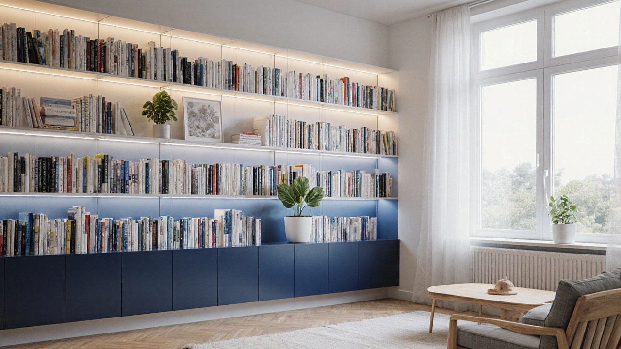 Bibliotheks-Ästhetik im Wohnzimmer: So wird das Bücherregal zum Blickfang