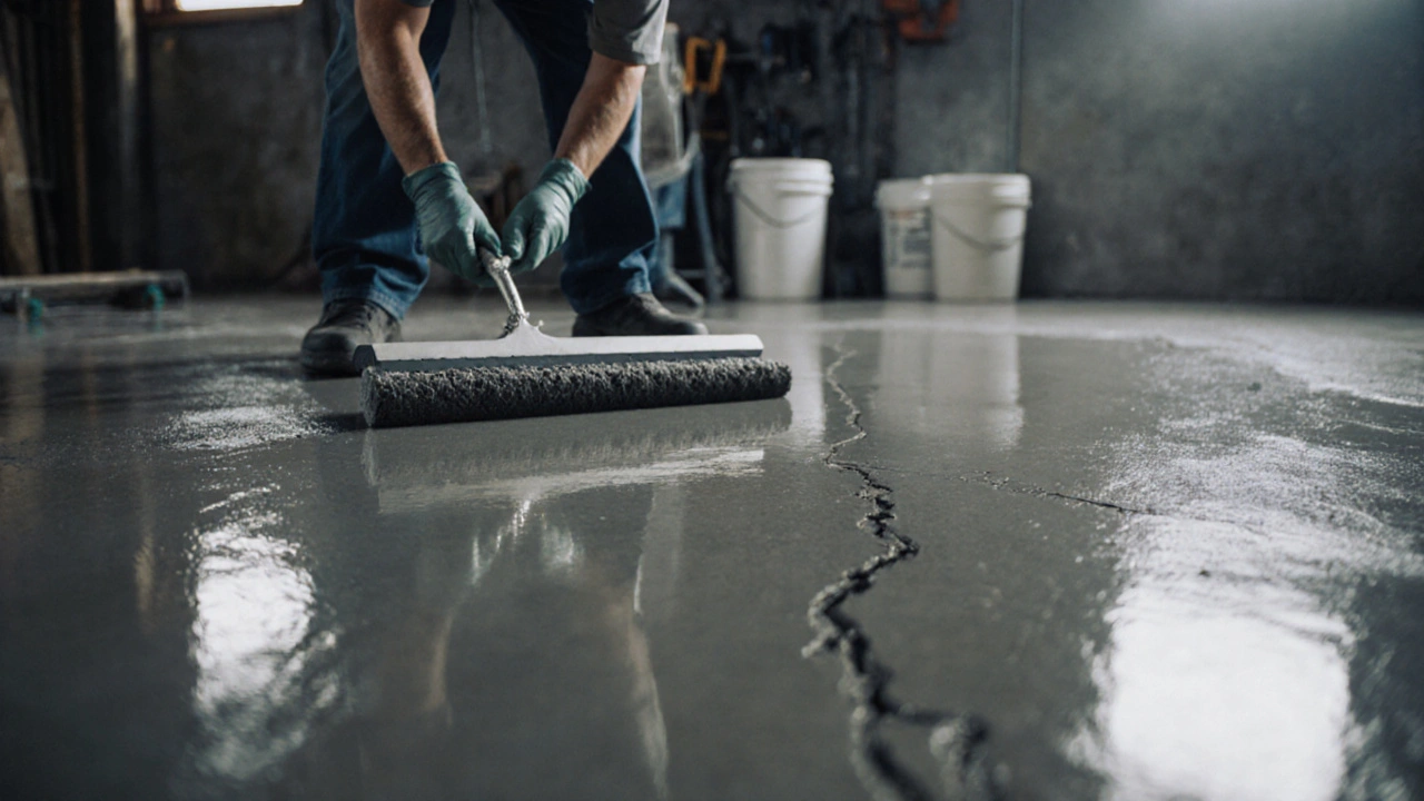 Professionelle Verlegung von Epoxidharz auf Betonboden im Keller
