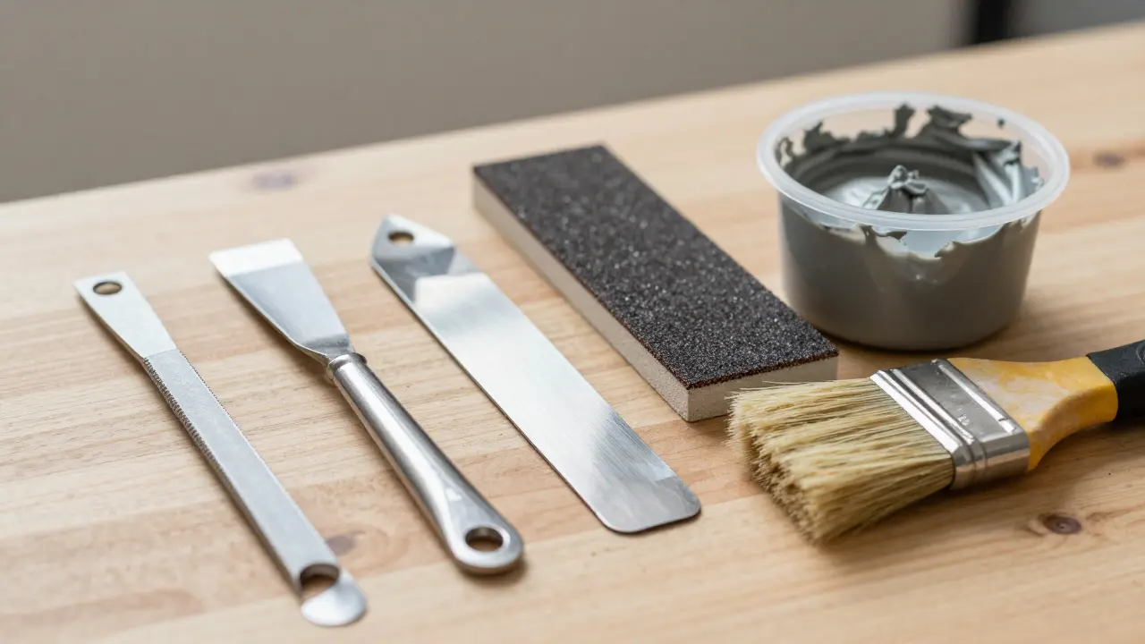 DIY-Werkzeugset für Wandreparatur mit Spachteln und Schleifblock