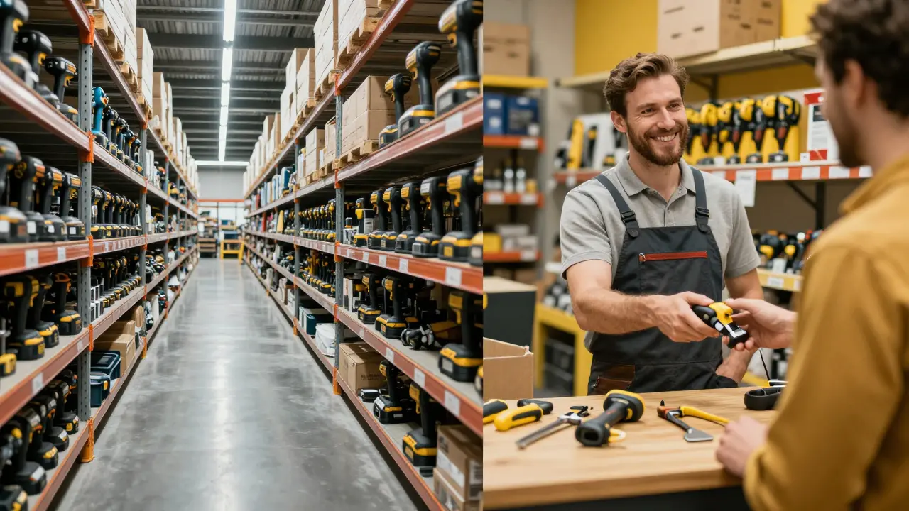 Vergleich von Online-Sortiment und lokaler Beratung im Baumarkt