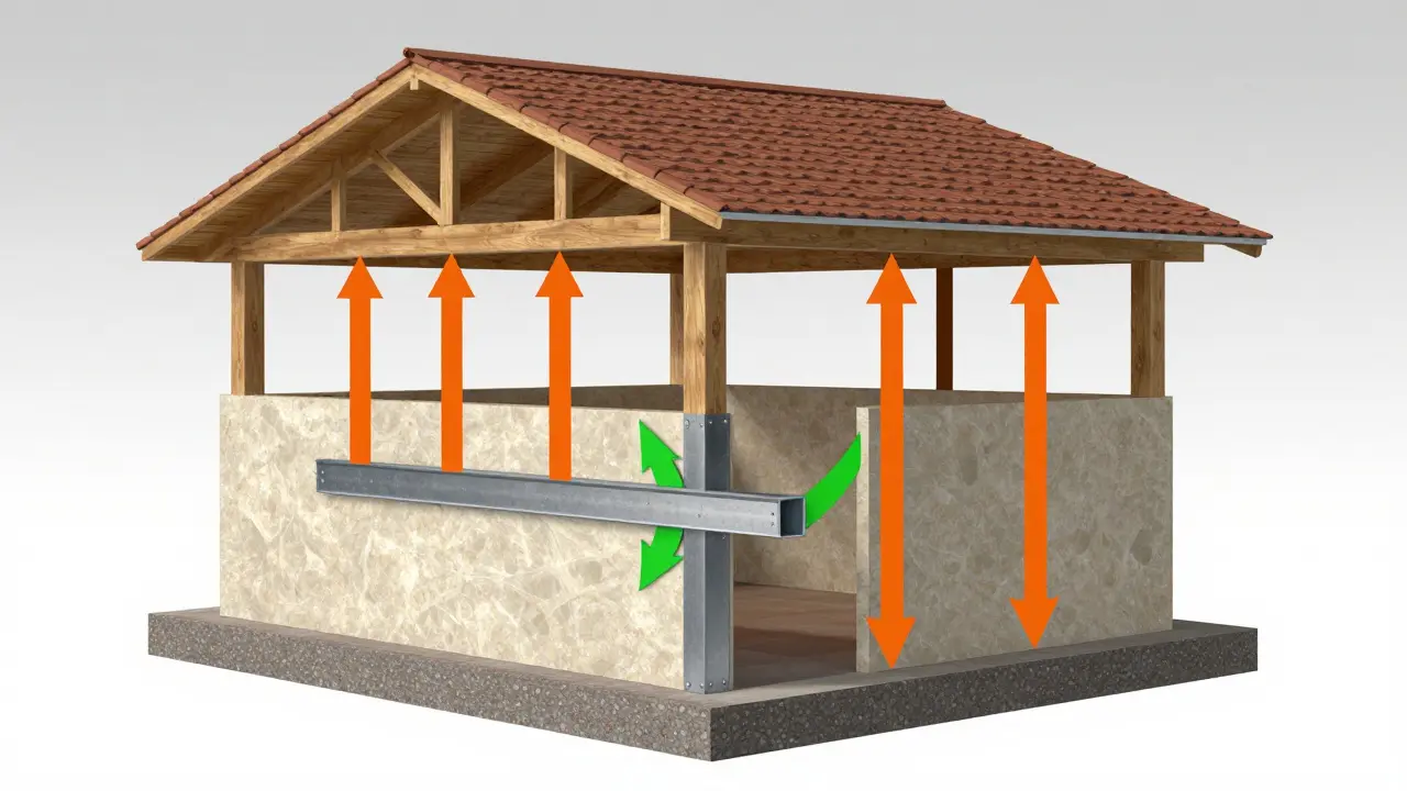 Schematische Darstellung der Lastverteilung im Haus