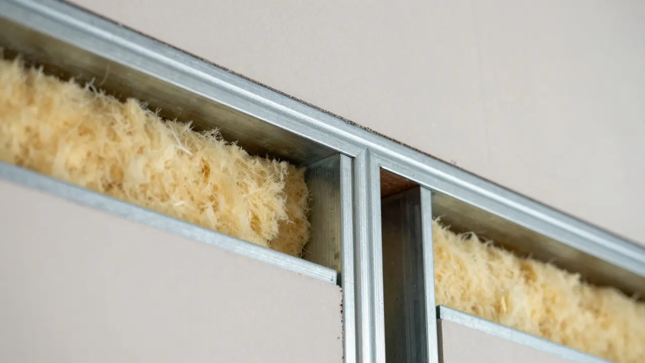 Detailansicht Metallprofile mit Mineralwolldämmung