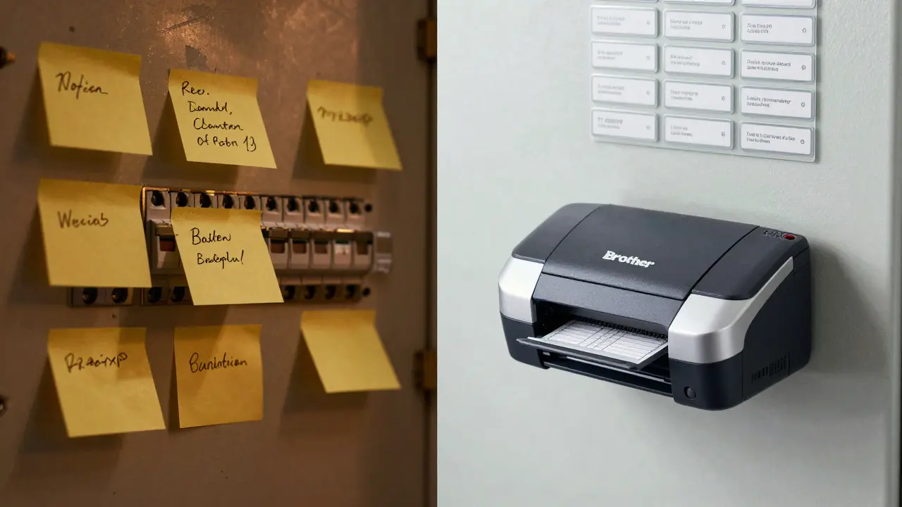 Vergleich von handschriftlichen und professionellen Etiketten