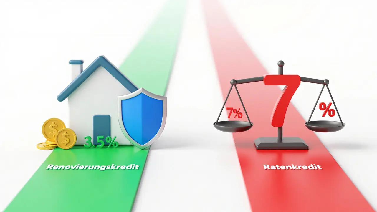 Konzeptioneller Vergleich Renovierungskredit vs Ratenkredit