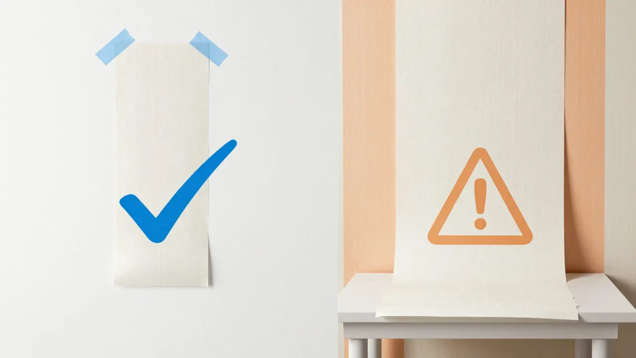 Vergleich der Anwendung von Vlies- und Papiertapete in einer grafischen Darstellung