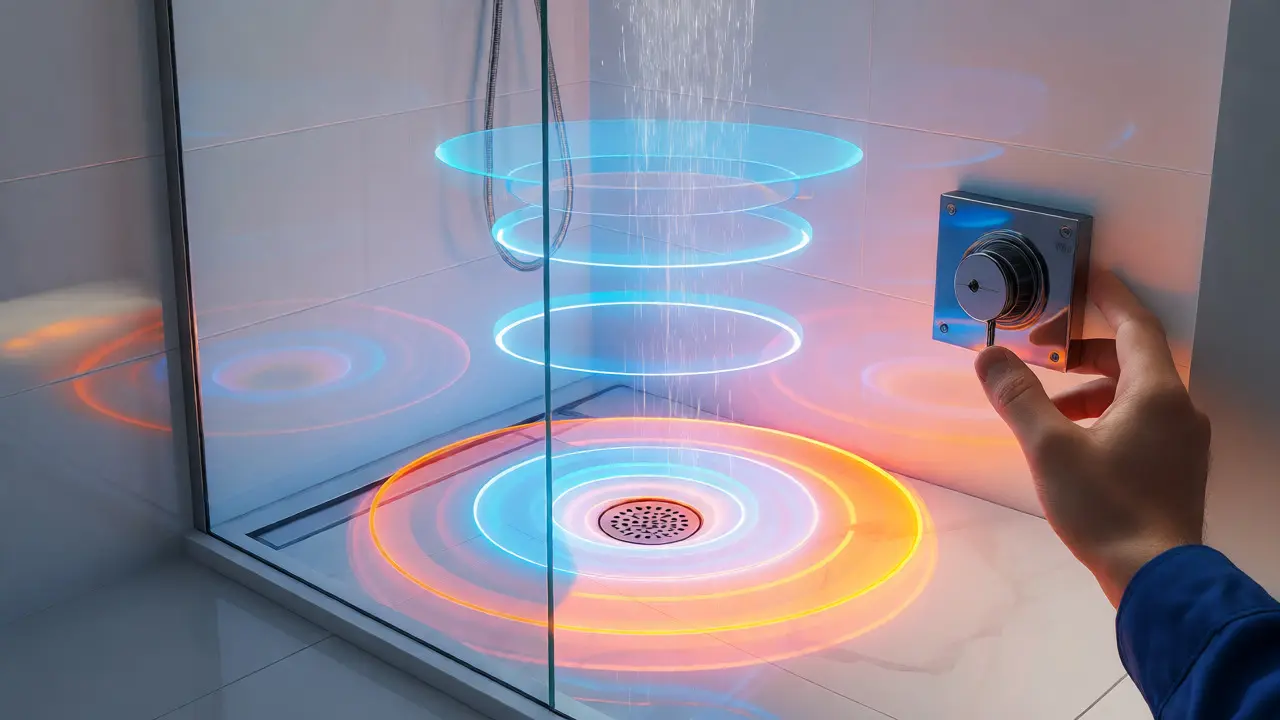 Gedankliche Darstellung der Schutzbereiche in einer Dusche