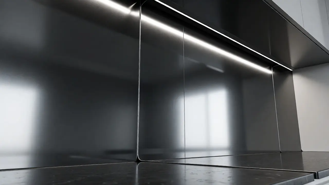 Moderne Alu-Wandpaneele als Küchenspritzschutz