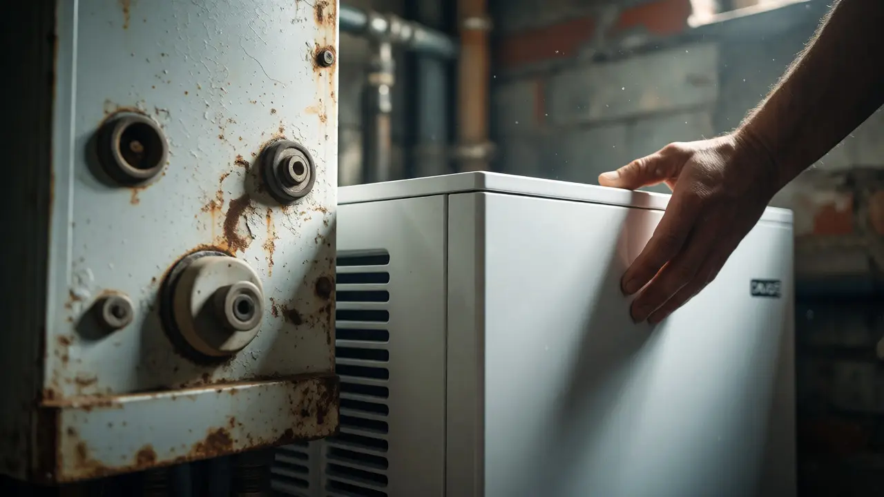 Vergleich von neuer Wärmepumpe und alter Gastherme bei Sanierung